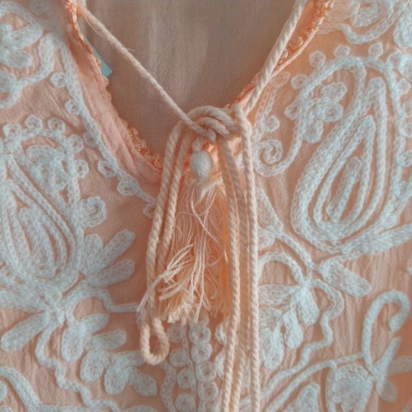 Exist Apricot Boho Cold Shoulder Beach Coverup S - Picture 3 of 12
